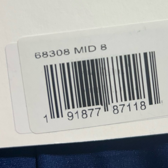 Mac Duggal 68308 NWT Navy Charmeuse Soft Tie Keyhole Bell Sleeve Gown - Picture 6 of 6